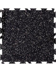 Rubber Tile Slice - Puzzle, Black/White dots, Mosaic EPDM