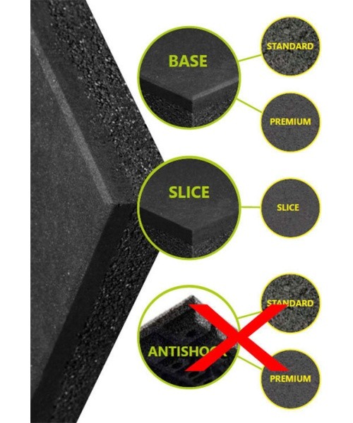 Rubber Tile Base Premium - Square, Red