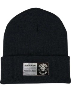 Kepurė BLACK HEART su kaukolės logotipu - Juoda