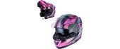 Atverčiamas motociklininko šalmas W-TEC Pezzon Magenta - Rožinė-juoda