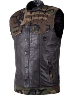 Motorcycle Vest W-TEC Black Heart Regimento - Tmavě šedá-kamufláž