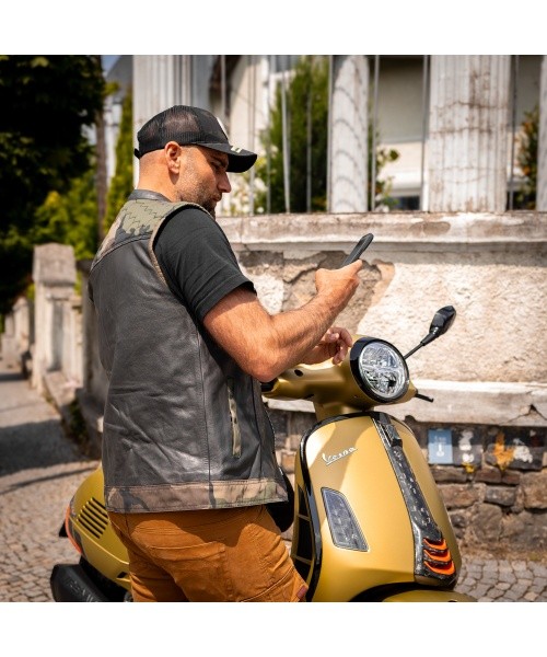 Motorcycle Vest W-TEC Black Heart Regimento - Tmavě šedá-kamufláž