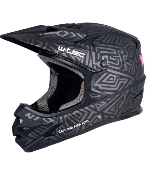 Downhill Helmet W-TEC Richpike - Pink Tag On Black