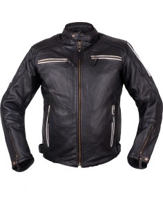 Leather Motorcycle Jacket W-TEC Helsin - Black/White