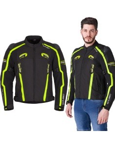 Motociklininko striukė W-TEC Tonkawo - Juoda, fluorescencinė