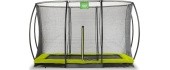 EXIT Silhouette ground trampoline 244x366cm with safety net - green Outdoor Rectangular Coil spring Sunken trampoline
