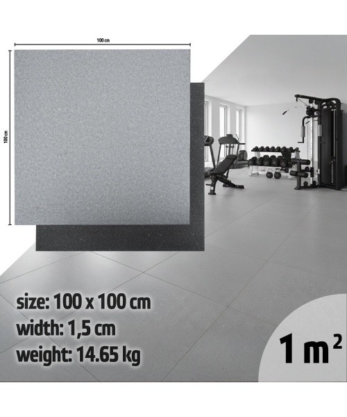 Tvirtas grindų kilimėlis inSPORTline Luxteko Flat 100 x 100 x 1,5 cm - Mramor