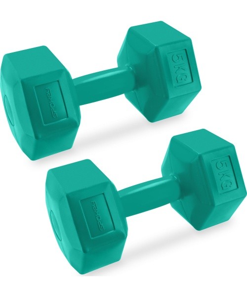 Šešiakampių hantelių rinkinys 2x5 kg Spokey MONSTER
