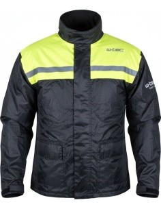 Motorcycle Rain Jacket W-TEC Nowet - Black-Fluo