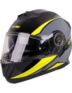 Flip-Up Motorcycle Helmet W-TEC Banelmeda - Grey-black-fluo yellow