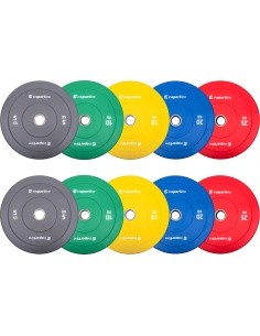 Rubber Weight Plate Set inSPORTline Bumper Plate Go 2 x 5-25 kg 50 mm