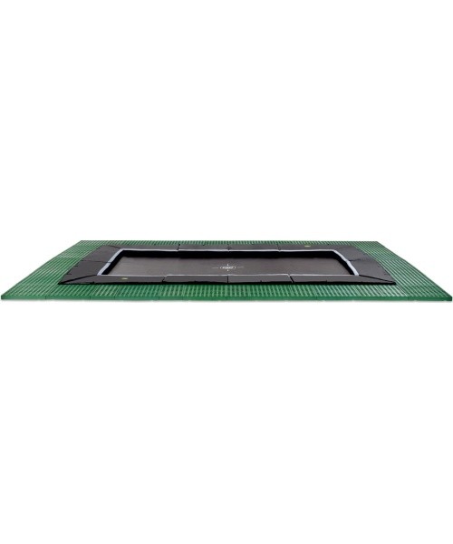EXIT Dynamic ground level trampoline 244x427cm with Freezone safety tiles - black