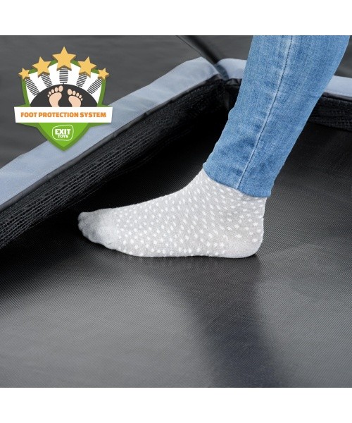 EXIT Dynamic ground level trampoline 244x427cm with Freezone safety tiles - black