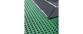 EXIT Dynamic ground level trampoline 244x427cm with Freezone safety tiles - black