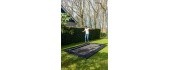 EXIT Dynamic ground level trampoline 244x427cm with Freezone safety tiles - black
