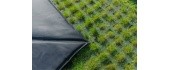 EXIT Dynamic ground level trampoline 244x427cm with Freezone safety tiles - black