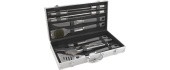 Barbecue Tools Set Cattara Gray Line - 11pcs, Aluminium Case