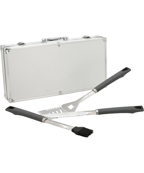 Barbecue Tools Set Cattara Gray Line - 11pcs, Aluminium Case