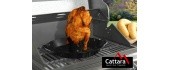 Grill stand for chicken with pan