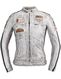 Women’s Leather Motorcycle Jacket W-TEC Sheawen Lady White New - White