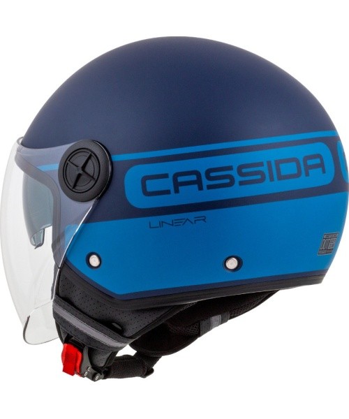 Motorcycle Helmet Cassida Handy Plus Linear Pearl Matte Blue/Dark Blue