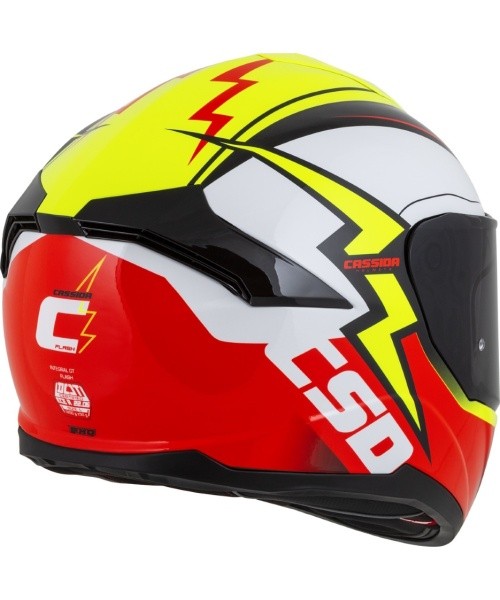 Motorcycle Helmet Cassida Integral GT 2.1 Flash Fluo Yellow/Fluo Red/Black/White