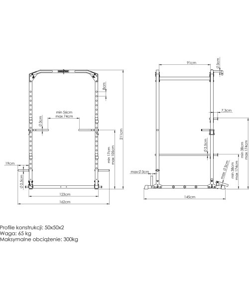 Daugiafunkcinis treniruoklių narvas Power Rack Marbo Sport MS-U112 2.0
