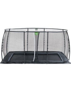 EXIT Dynamic įleidžiamas batutas 244x427 cm su apsauginiu tinklu – juodas