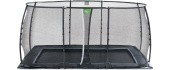 EXIT Dynamic ground level trampoline 244x427cm with safety net - black