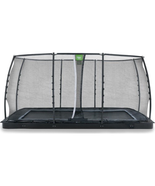 EXIT Dynamic įleidžiamas batutas 244x427 cm su apsauginiu tinklu – juodas