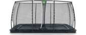 EXIT Dynamic ground level trampoline 244x427cm with safety net - black