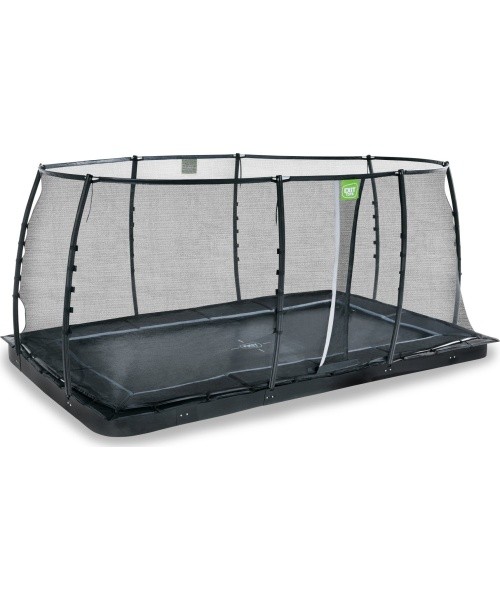 EXIT Dynamic įleidžiamas batutas 244x427 cm su apsauginiu tinklu – juodas