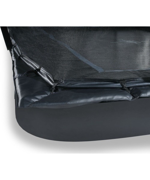 EXIT Dynamic įleidžiamas batutas 244x427 cm su apsauginiu tinklu – juodas