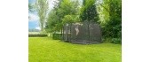 EXIT Dynamic ground level trampoline 244x427cm with safety net - black