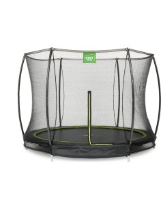 EXIT Silhouette ground trampoline ø244cm with safety net - black Outdoor Round Coil spring Sunken trampoline