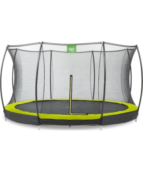 EXIT Silhouette ground trampoline ø366cm with safety net - green Outdoor Round Coil spring Sunken trampoline