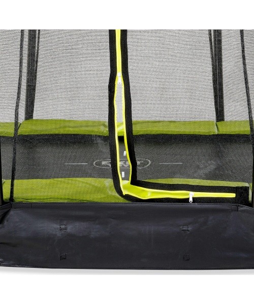 EXIT Silhouette ground trampoline ø366cm with safety net - green Outdoor Round Coil spring Sunken trampoline