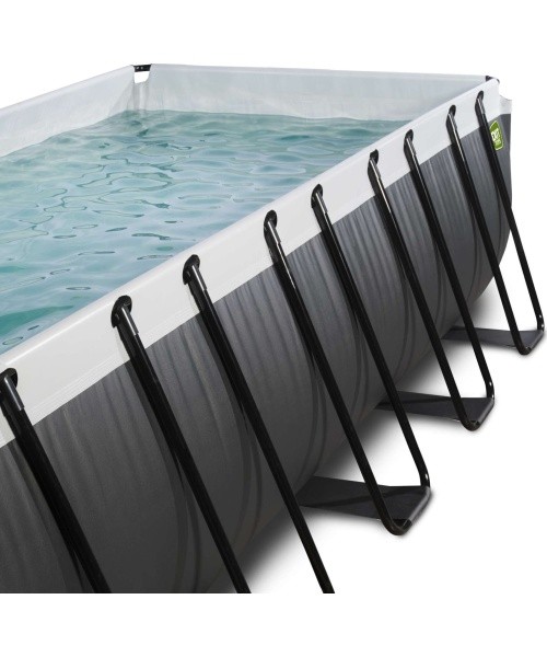 EXIT Black Leather pool 540x250x100cm with filter pump - black