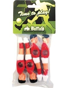 Stalo futbolo žaidėjai Buffalo, raudoni / balti, 13 mm, 4 vnt.