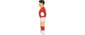 Soccer Table Soccer Men Buffalo, Red / White, 13 mm, 4 pcs