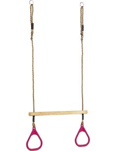 wooden ring trapeze with plastic ri