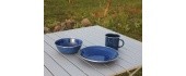 Enamel Plate Origin Outdoors Deep 20cm, Blue