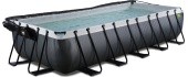 EXIT Black Leather pool 540x250x100cm with sand filter pump and dome and heat pump - black