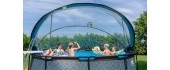 EXIT Black Leather pool ø450x122cm with sand filter pump and dome and heat pump - black