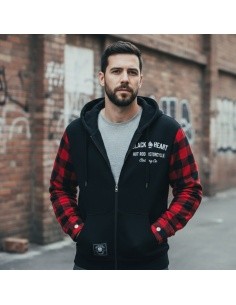 Motorcycle Hoodie W-TEC Black Heart Ramforge - Black/Red