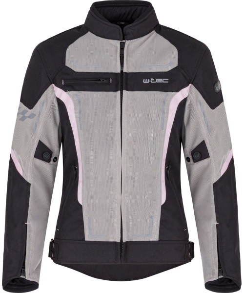 Moteriška vasarinė motociklininko striukė W-TEC Mirelia - Juoda-pilka-fluo