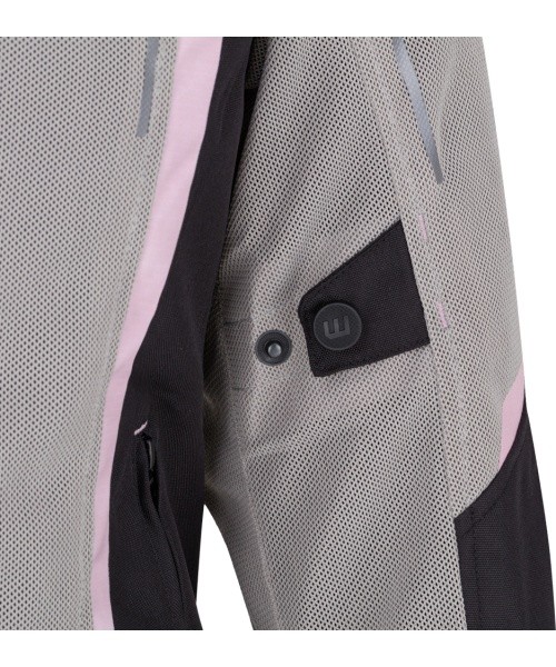 Women’s Summer Motorcycle Jacket W-TEC Mirelia - Black-Grey-Fluo