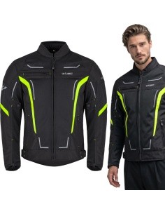 Vyriška vasarinė motociklininko striukė W-TEC Mirelio - Juoda-fluo