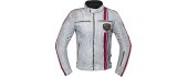 Men's Textile Jacket W-TEC 91 Cordura - White with Red and Blue Stripe
