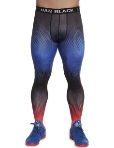 Men's Sports Leggings BAS BLACK Quantum - Blue-Red